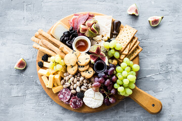 Assortment of tasty appetizers or antipasti