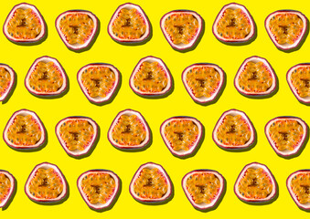 Delicious cut passion fruit on white background