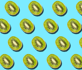 Fresh cut kiwi isolated on white background