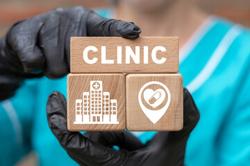 Modern clinic concept. Hospital location and public health service.
