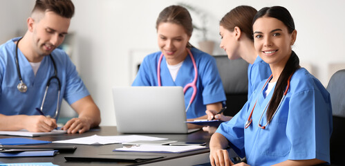 Group of students at medical university