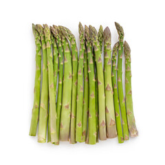 Green fresh asparagus isolated on white background
