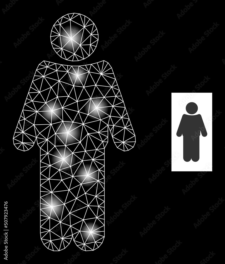 Poster bright net mister constellation icon with light spots. illuminated vector constellation based on mis