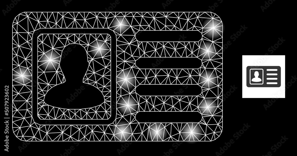 Poster bright net id card constellation icon with lightspots. illuminated vector constellation based on id 