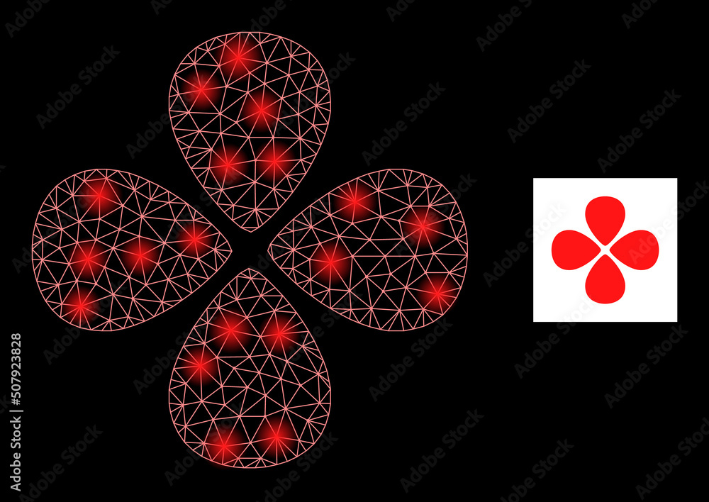 Poster flare net petals constellation icon with light spots. illuminated vector constellation is created fr