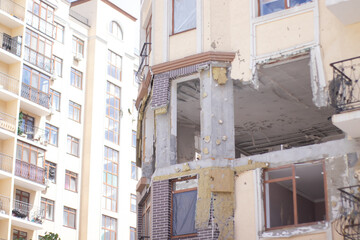 War in Ukraine. abandoned home. russian troops bombing peaceful city. War refugees in Ukraine....