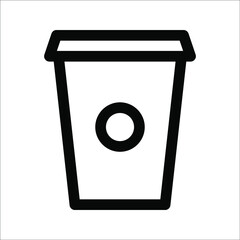 Cup icon in flat style, Drink icon, Fast food, Isolated vector illustration, on a white background.