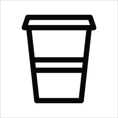 Cup icon in flat style, Drink icon, Fast food, Isolated vector illustration, on a white background.