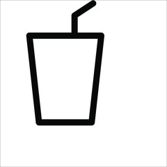 Cup icon in flat style, Drink icon, Fast food, Isolated vector illustration, on a white background.