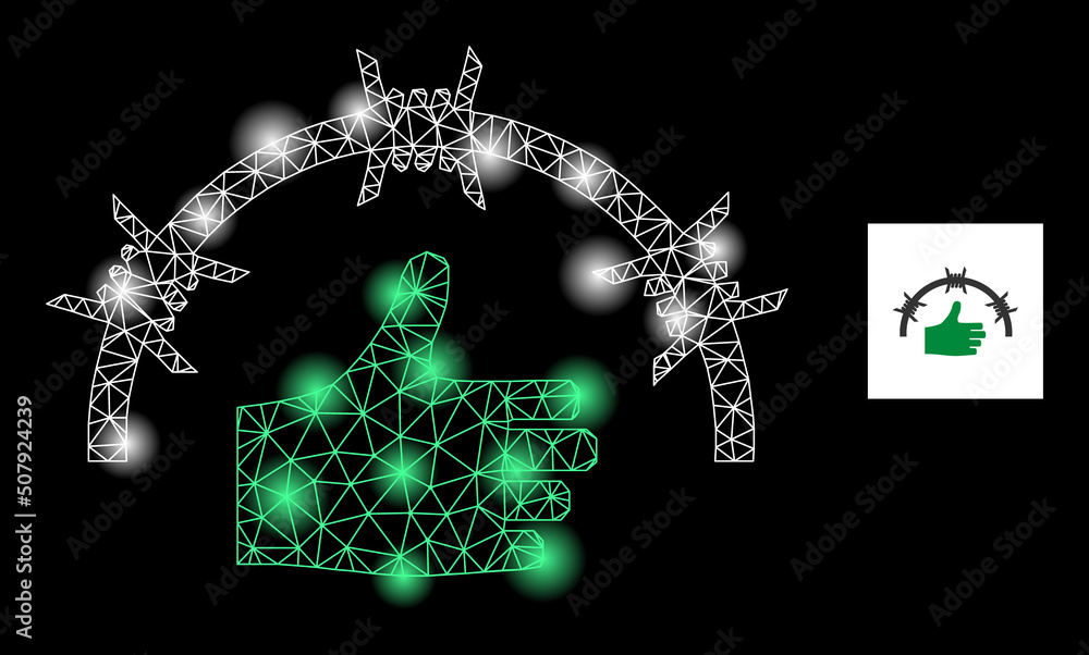 Poster flare mesh jail like constellation icon with light spots. illuminated vector constellation is create
