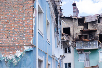 War in Ukraine. abandoned home. russian troops bombing peaceful city. War refugees in Ukraine....