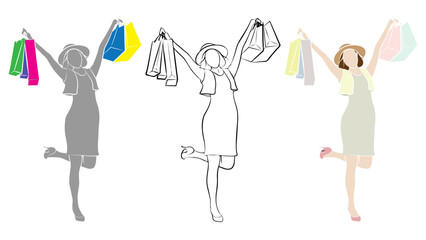 Shopping Female Character Design.