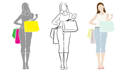 Shopping Female Character Design.