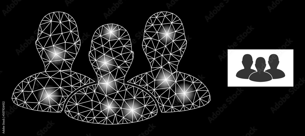 Poster bright network auditory constellation icon with light spots. illuminated vector constellation based 