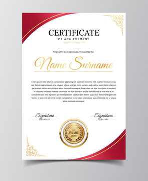 Diploma certificate template. Document confirming completion of online training. Education and knowledge, young professionals and talented university students. Realistic flat vector illustration