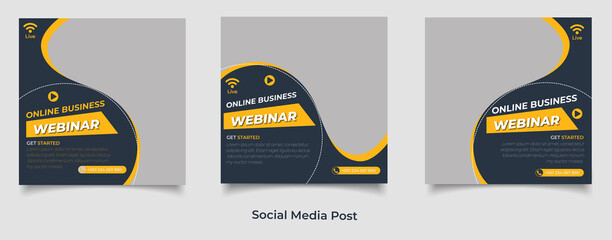 Digital marketing live webinar social media post template