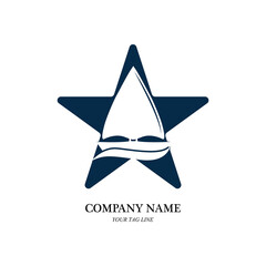 Obraz premium sailing boat logo and symbol vector