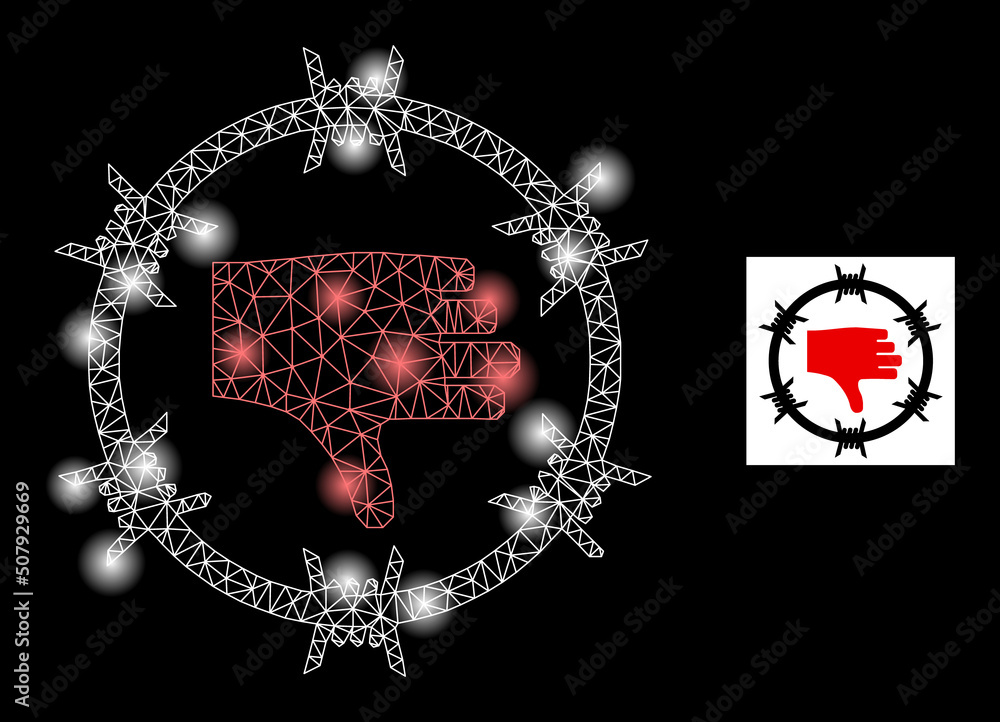 Poster bright mesh genocide camp constellation icon with lightspots. illuminated vector constellation based