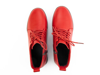 jodhpur boots isolated on white background. Top view. Fashion shoes. Photoshoot for shoe shop concept.