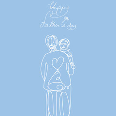 Happy father’s day doodle style vector