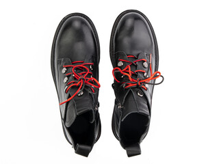 jodhpur boots isolated on white background. Top view. Fashion shoes. Photoshoot for shoe shop concept.