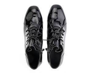 classic sneakers with laces. Casual style. Isolated close-up on white background. Top view. Fashion shoes