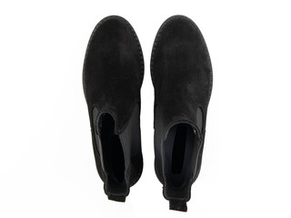 jodhpur boots isolated on white background. Top view. Fashion shoes. Photoshoot for shoe shop concept.