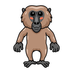 Cute little baboon monkey cartoon