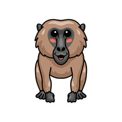 Cute little baboon monkey cartoon