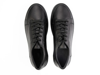 classic sneakers with laces. Casual style. Isolated close-up on white background. Top view. Fashion shoes