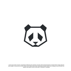 Fototapety  Geometric panda bear Logo design vector template.