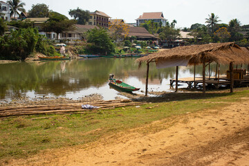 A beautiful panoramic view of Vang Vieng in Laos.