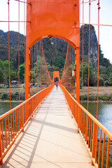 A beautiful panoramic view of Vang Vieng in Laos.