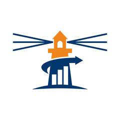 Lighthouse accounting business logo Icon Illustration Brand Identity
