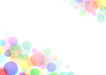 虹色の円が並んだカラフルな抽象的背景