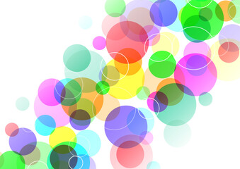 虹色の円が並んだカラフルな抽象的背景