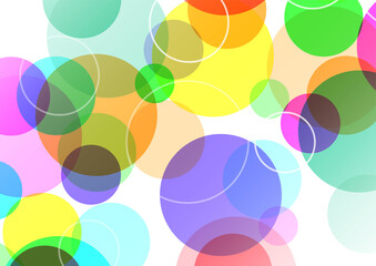虹色の円が並んだカラフルな抽象的背景