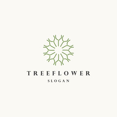 Tree flower logo icon design template vector illustration