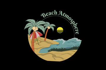 Beach atmosphere retro vintage landscape design