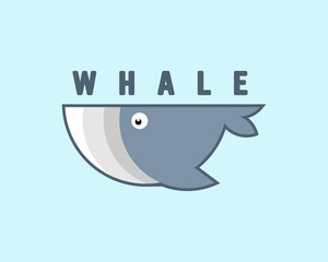 Cute whale logo vector art