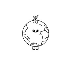 Earth Day Cartoon Card, Earth Day Vector illustration