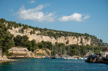 Calanque de Port-Miou near Cassis, boat excursion to Calanques national park in Provence, France