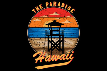 the paradise hawaii retro design landscape
