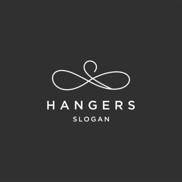 Hangers line art logo template vector illustration design