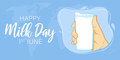 Vector illustration concept of World Milk Day banner