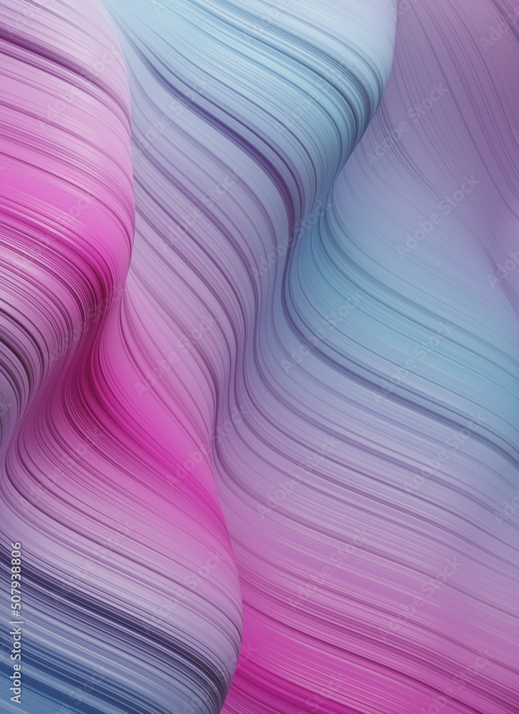 Poster modern 3d abstract background with curvy surface.pink and blue transgender wallpaper with copy-space