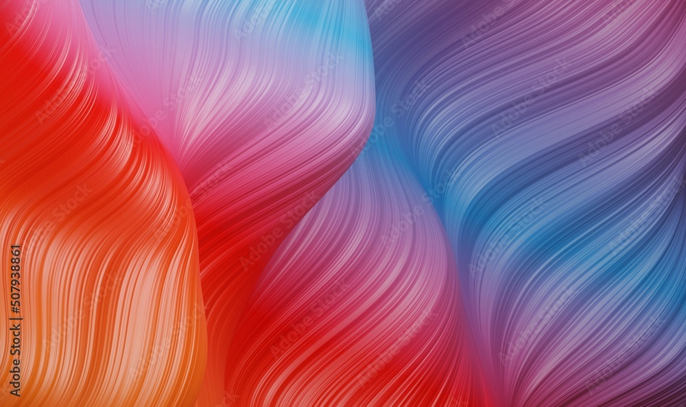 Poster modern 3d abstract background with curvy surface. multiple color wallpaper with copy-space. pattern 