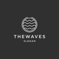 The waves line art logo template vector illustration design