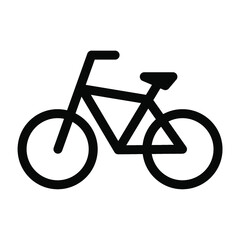 自転車のシンプルな横向きアイコン/白背景