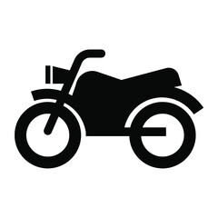 オートバイのシンプルな横向きアイコン/白背景